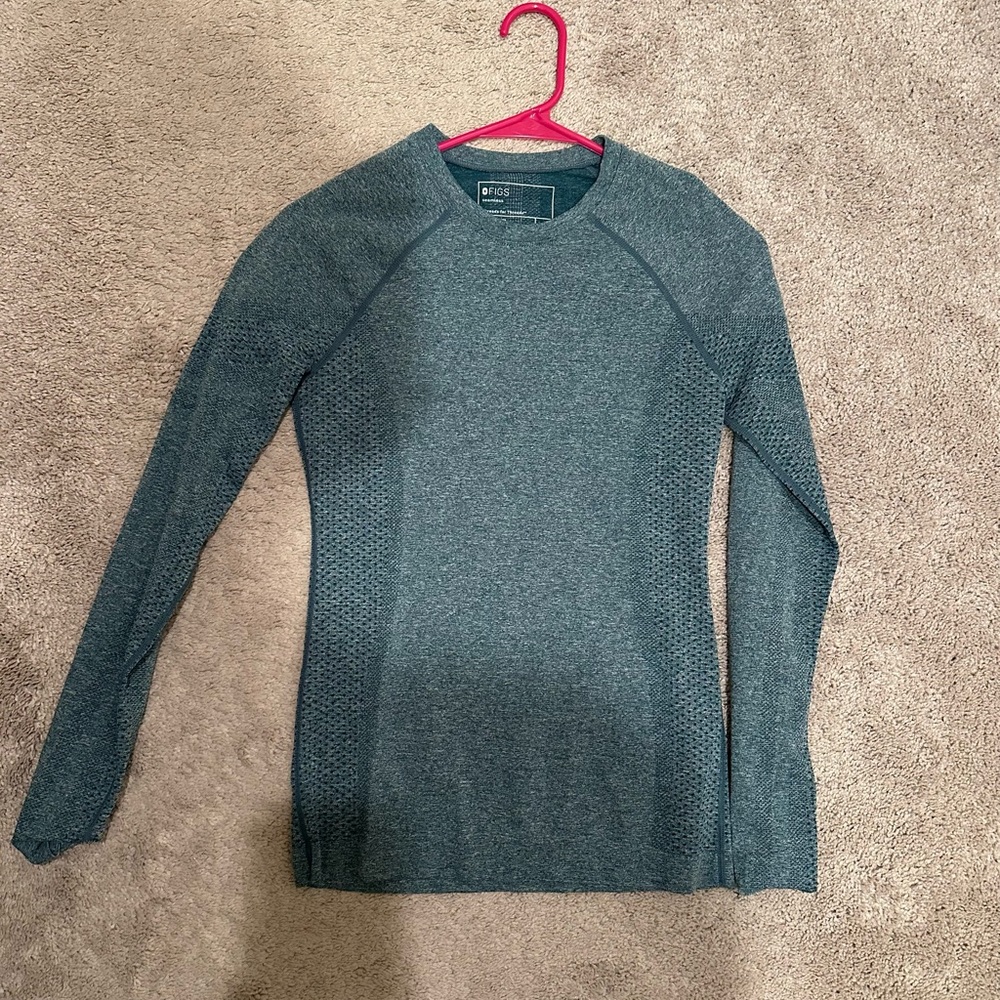 Figs Women's Blue Long Sleeve Top Salta Underscrub Sz XS